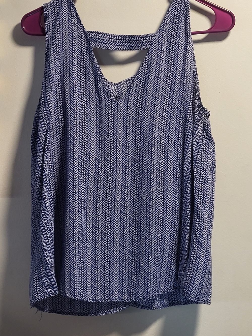 GAP Navy and White Chevron Tank Top